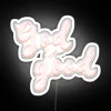 Faithful decoration with vibrant God is Good RGB neon lighting.