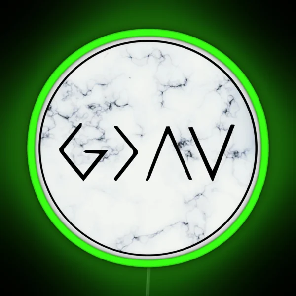 God Is Greater Than The Highs And Lows Marble RGB Neon Sign