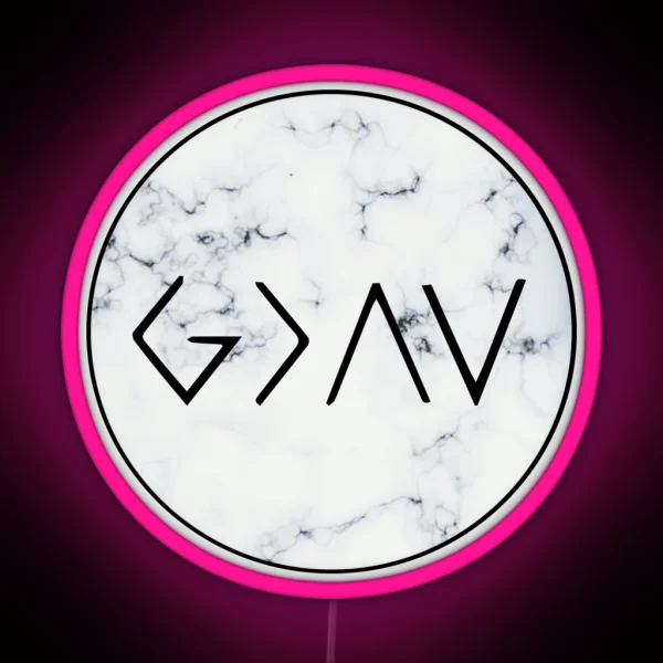God Is Greater Than The Highs And Lows Marble RGB Neon Sign
