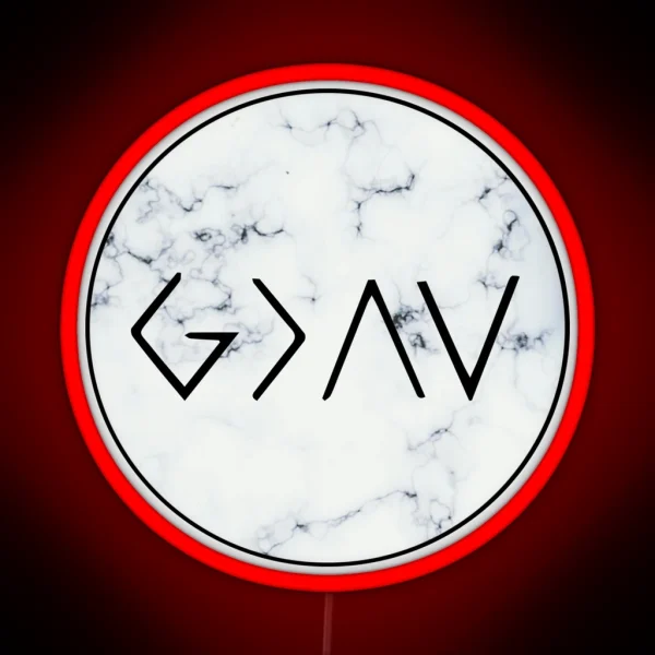 God Is Greater Than The Highs And Lows Marble RGB Neon Sign