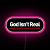 RGB LED Canvas Sign Displaying Atheist Statement in Bold Neon