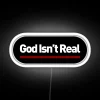 Skeptical thoughts in neon, challenging faith with bold, colorful letters