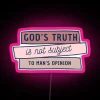 Vibrant LED display showcasing inspirational quotes in colorful radiant glow