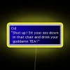 RGB LED Neon Sign with Bold Dialogue Box Typography Design