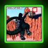 Vibrant LED Godzilla Balling with Color-Changing RGB Neon Sign Artwork