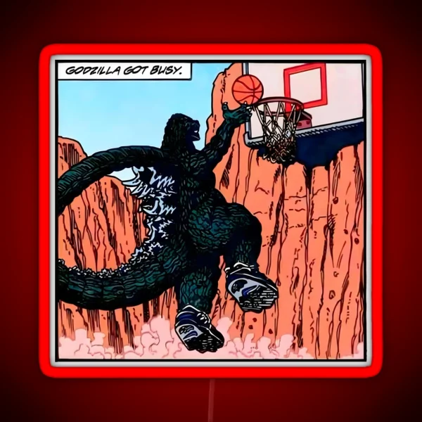 GODZILLA BALLING RGB Neon Sign