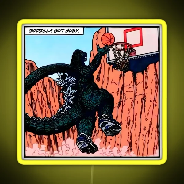 GODZILLA BALLING RGB Neon Sign