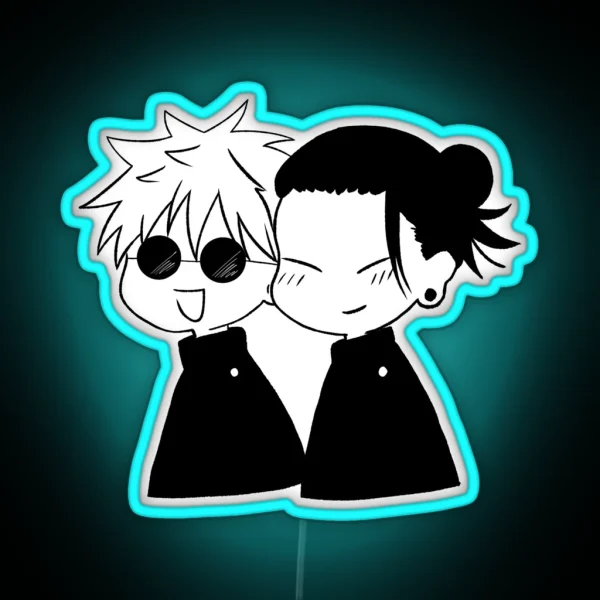 Gojou And Geto Chibi RGB Neon Sign