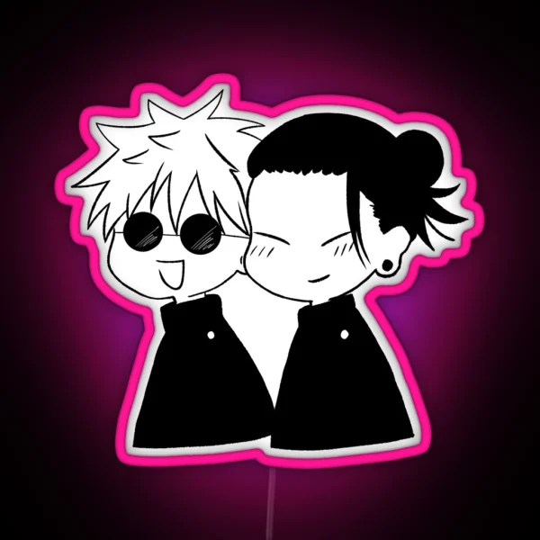 Gojou And Geto Chibi RGB Neon Sign