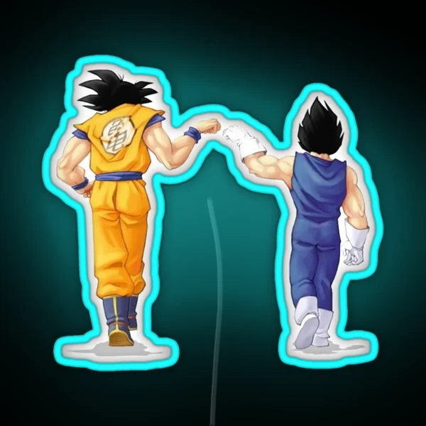 Goku And Vegeta Fist Bump RGB Neon Sign