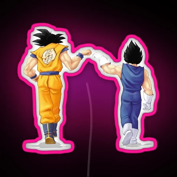 Goku And Vegeta Fist Bump RGB Neon Sign