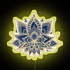 Colorful Gold and Blue Lotus Flower Mandala Neon Light Sign