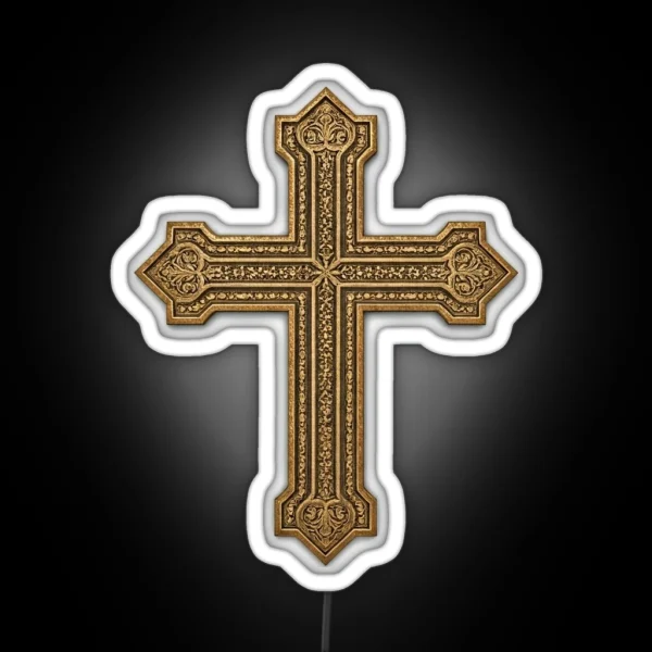 Gold Cross Small RGB Neon Sign