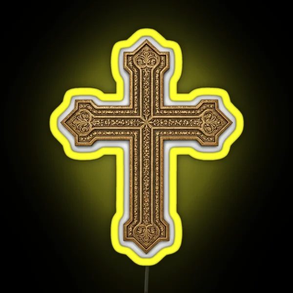 Gold Cross Small RGB Neon Sign