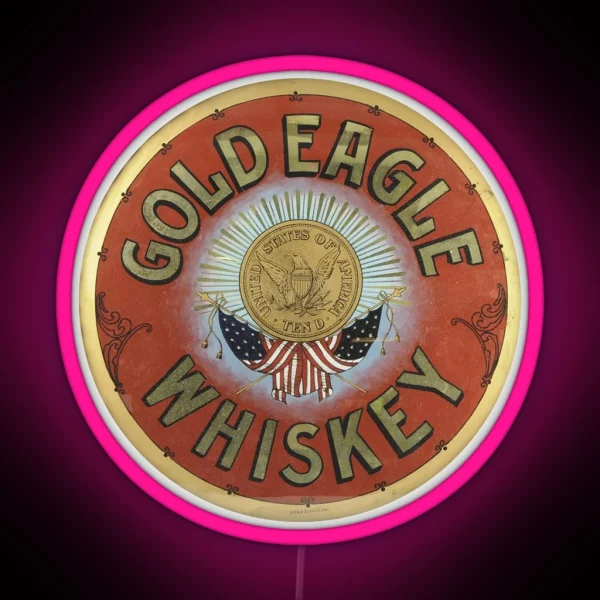Gold Eagle Whiskey RGB Neon Sign
