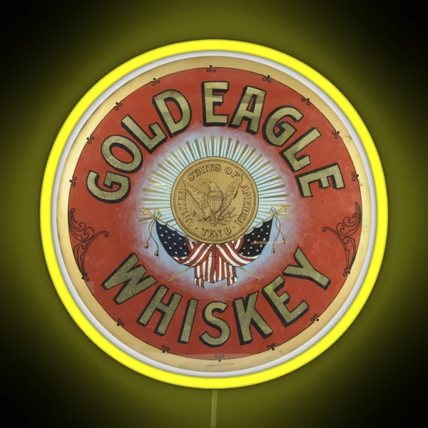 Gold Eagle Whiskey RGB Neon Sign