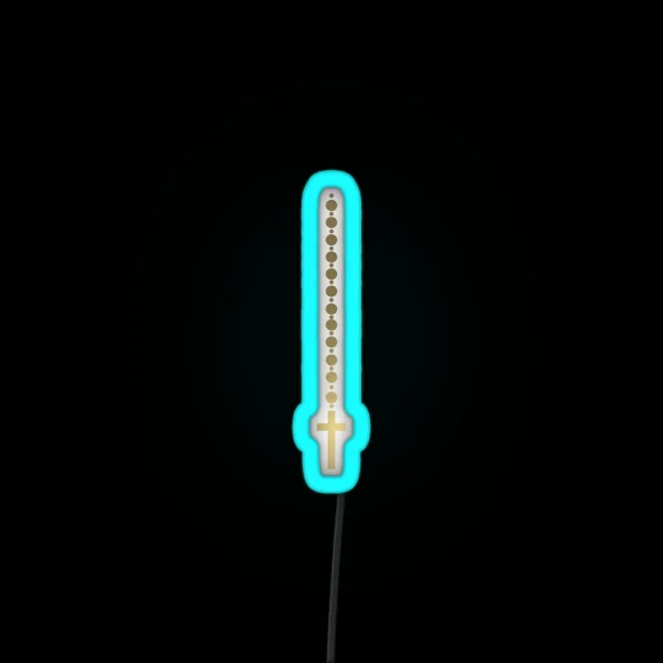 Gold Rosary Beads RGB Neon Sign