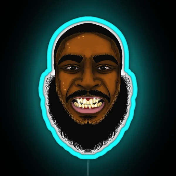 Gold Teeth Toon Head RGB Neon Sign