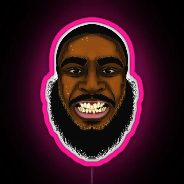 Gold Teeth Toon Head RGB Neon Sign