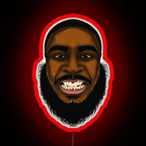 Gold Teeth Toon Head RGB Neon Sign