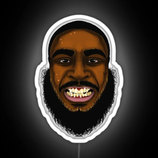 Gold Teeth Toon Head RGB Neon Sign
