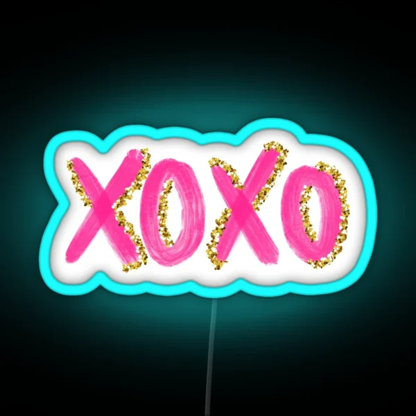 Gold XOXO RGB Neon Sign