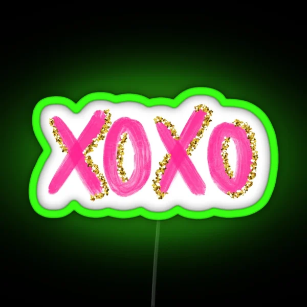 Gold XOXO RGB Neon Sign