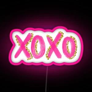 Gold XOXO RGB Neon Sign