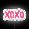 Modern LED gold XOXO heart shaped RGB neon love sign