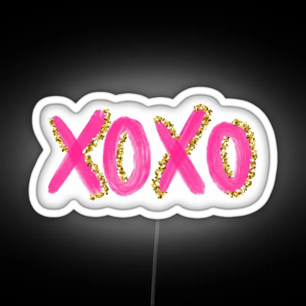 Gold XOXO RGB Neon Sign