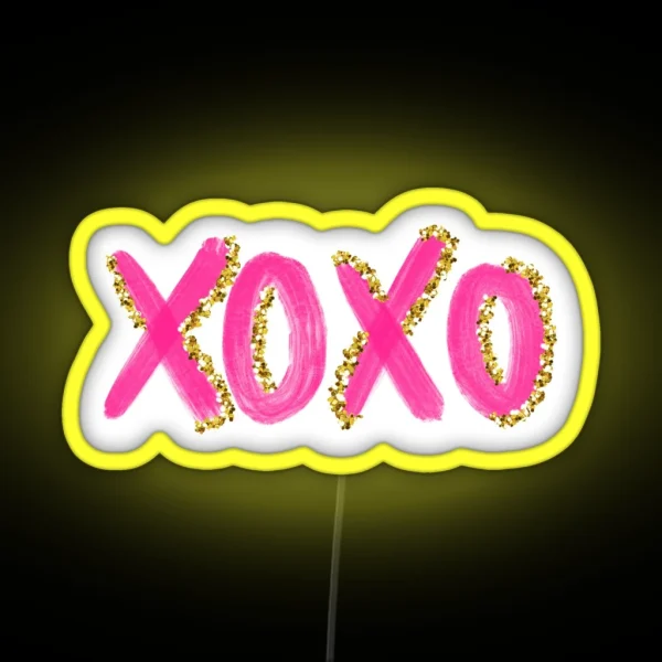 Gold XOXO RGB Neon Sign