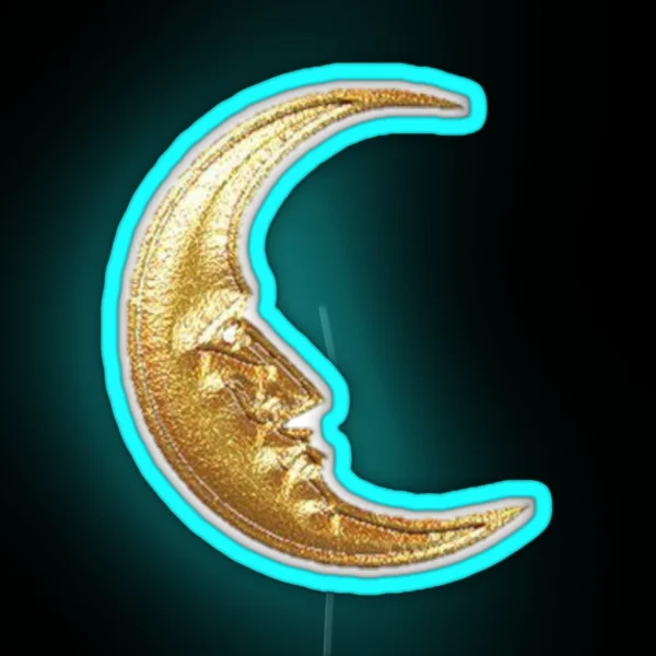 Golden Moon RGB Neon Sign