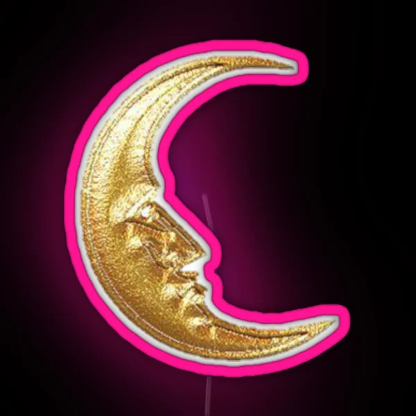 Golden Moon RGB Neon Sign