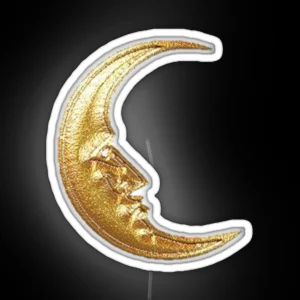 Golden Moon RGB Neon Sign