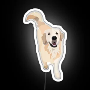 Golden Retriever Doggo RED RGB Neon Sign