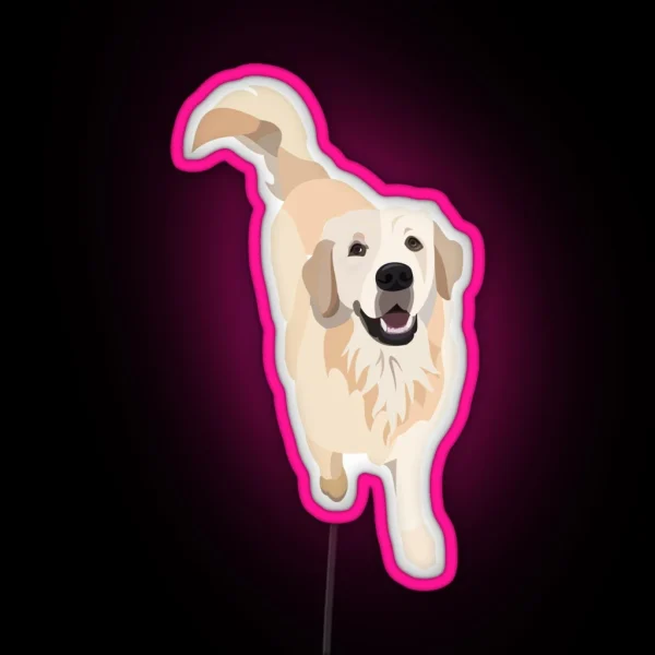 Golden Retriever Doggo RGB Neon Sign