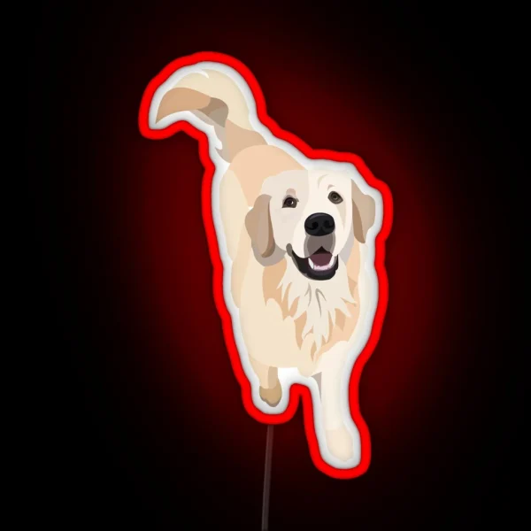Golden Retriever Doggo RGB Neon Sign