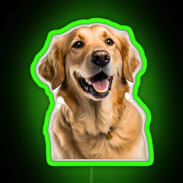 Golden Retriever Dogs Pets RGB Neon Sign