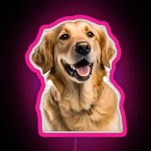 Golden Retriever Dogs Pets RGB Neon Sign