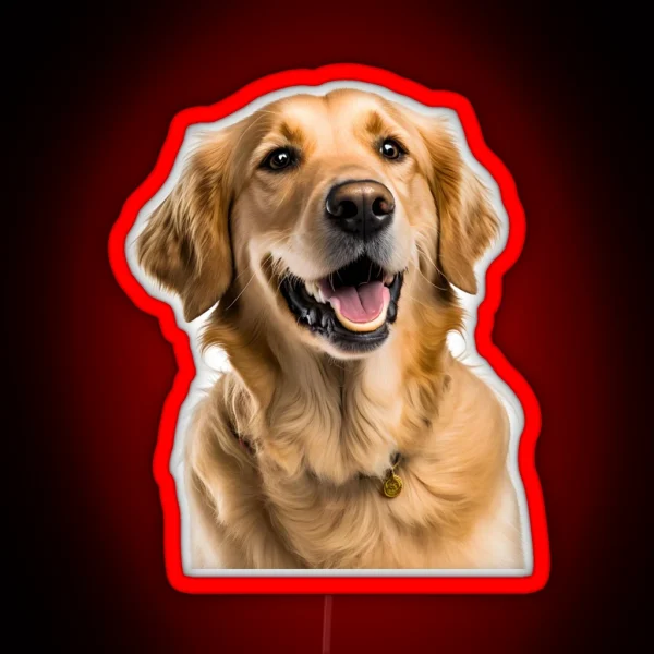 Golden Retriever Dogs Pets RGB Neon Sign
