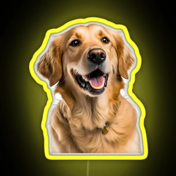 Golden Retriever Dogs Pets RGB Neon Sign