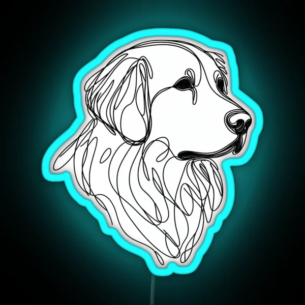 Golden Retriever Minimalist RGB Neon Sign