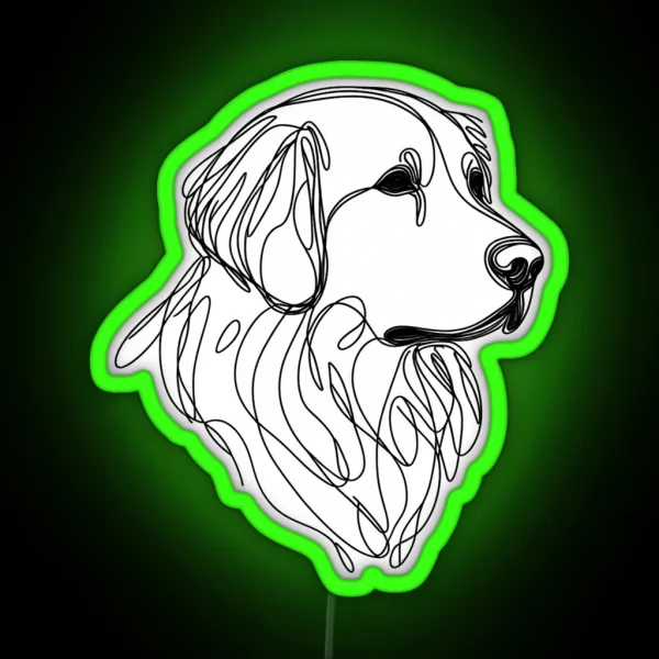 Golden Retriever Minimalist RGB Neon Sign