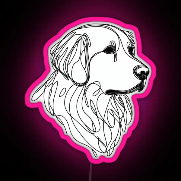 Golden Retriever Minimalist RGB Neon Sign