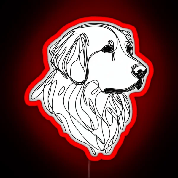 Golden Retriever Minimalist RGB Neon Sign