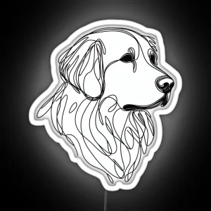 Golden Retriever Minimalist RGB Neon Sign
