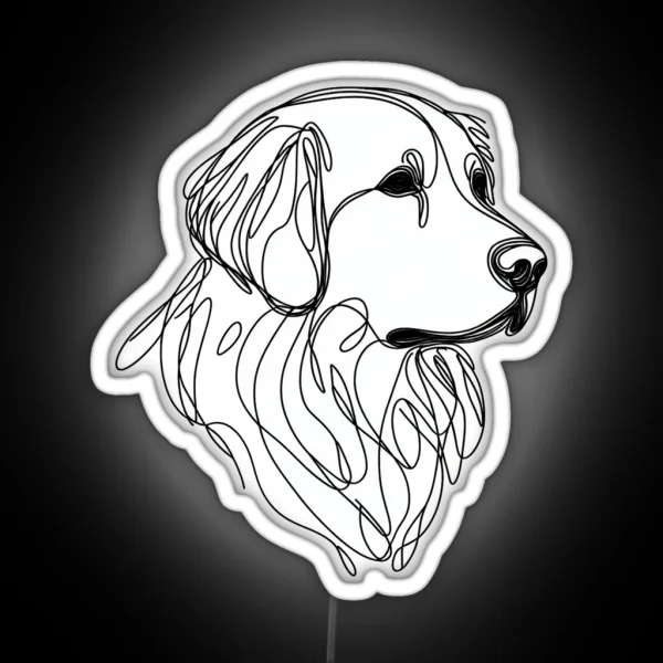Golden Retriever Minimalist RGB Neon Sign