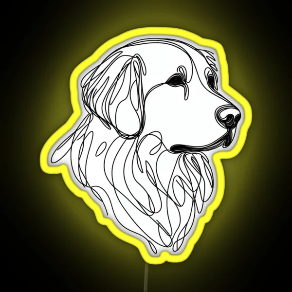 Golden Retriever Minimalist RGB Neon Sign