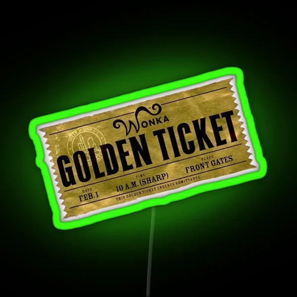 Golden Ticket RGB Neon Sign