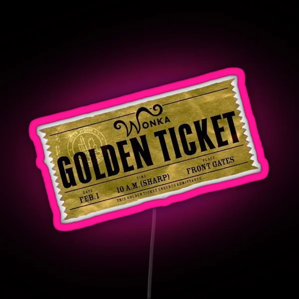 Golden Ticket RGB Neon Sign